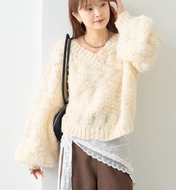 「スラブVニット」|ニット・セーター|
