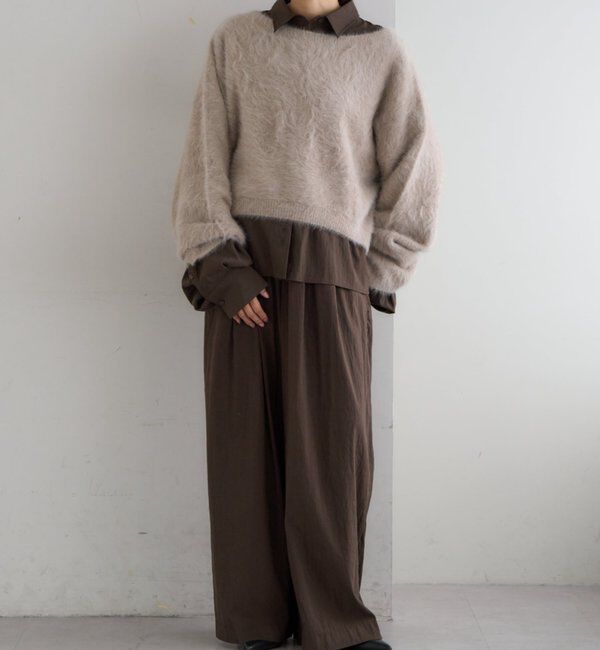  「ファーカシミヤ2WAYヘンリーニット」|ニット・セーター|