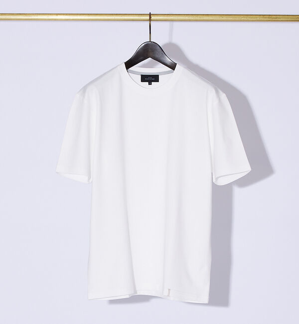 ABAHOUSE「【クルーネック】ストレッチ ポンチ 半袖Tシャツ」|Tシャツ・カットソー|ホワイト