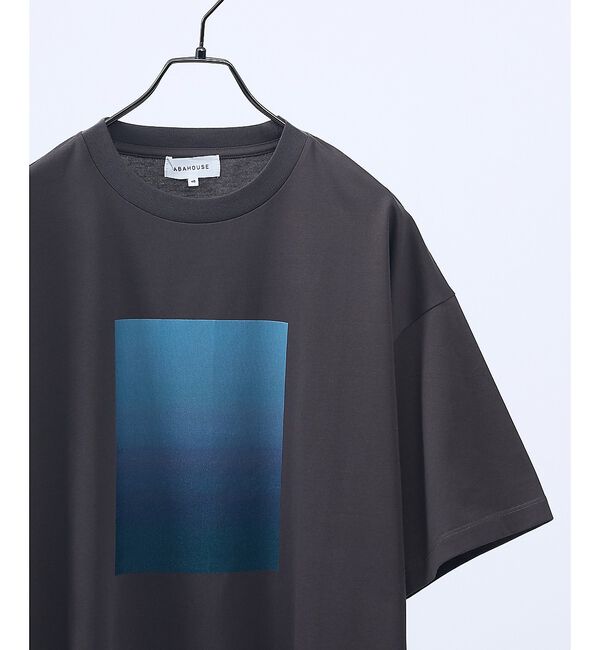 ABAHOUSE「グラデーション グラフィック プリントTシャツ/オーバーサイズ」|Tシャツ・カットソー|