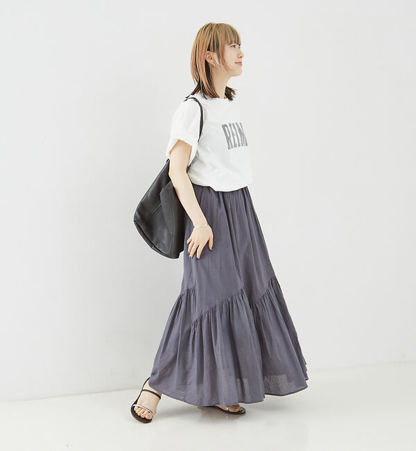 Rouge vif「コットンボイルスモッキングマキシスカート」|スカート|