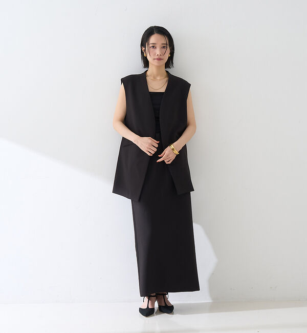 Rouge vif「【セットアップ対応】【3サイズ展開】ストレッチダブルクロスタイトスリットスカート」|スカート|