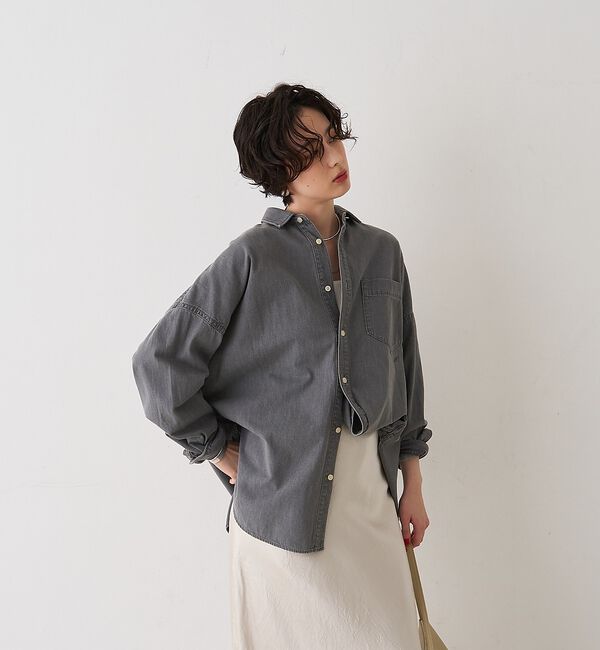 Rouge vif「【2026SS新作】【ロングセラー】NEW オーバーサイズデニムシャツ」|シャツ・ブラウス|