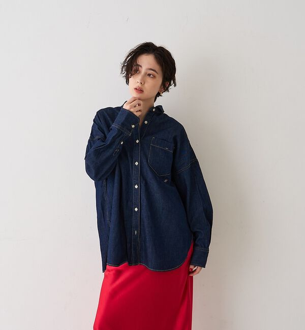Rouge vif「【2026SS新作】【ロングセラー】NEW オーバーサイズデニムシャツ」|シャツ・ブラウス|