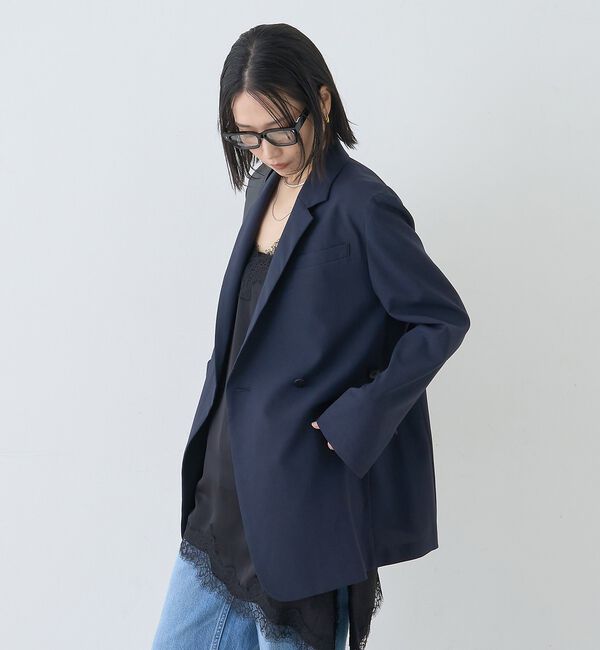 Rouge vif「【セットアップ対応】レースサテンアシンメトリーキャミソール」|キャミソール|