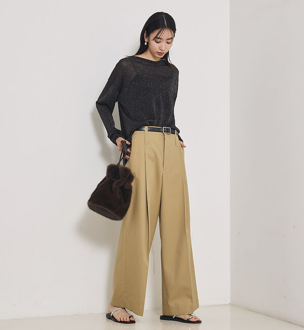 qualite「TCツイルWループタックワイドパンツ」|その他|