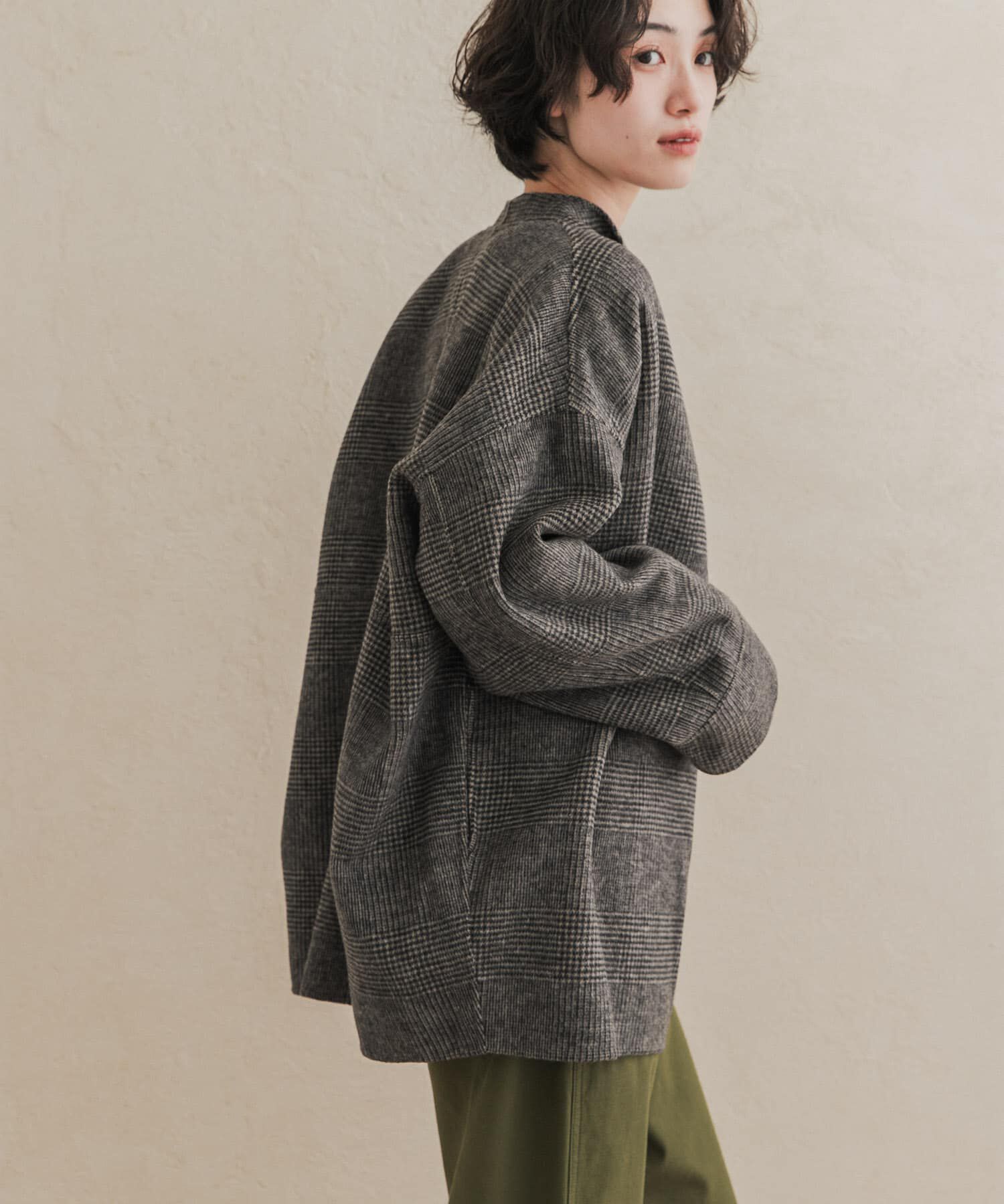 URBAN RESEARCH DOORS「ウールリバーミドルガウンコート 26AW」|ノーカラーコート|