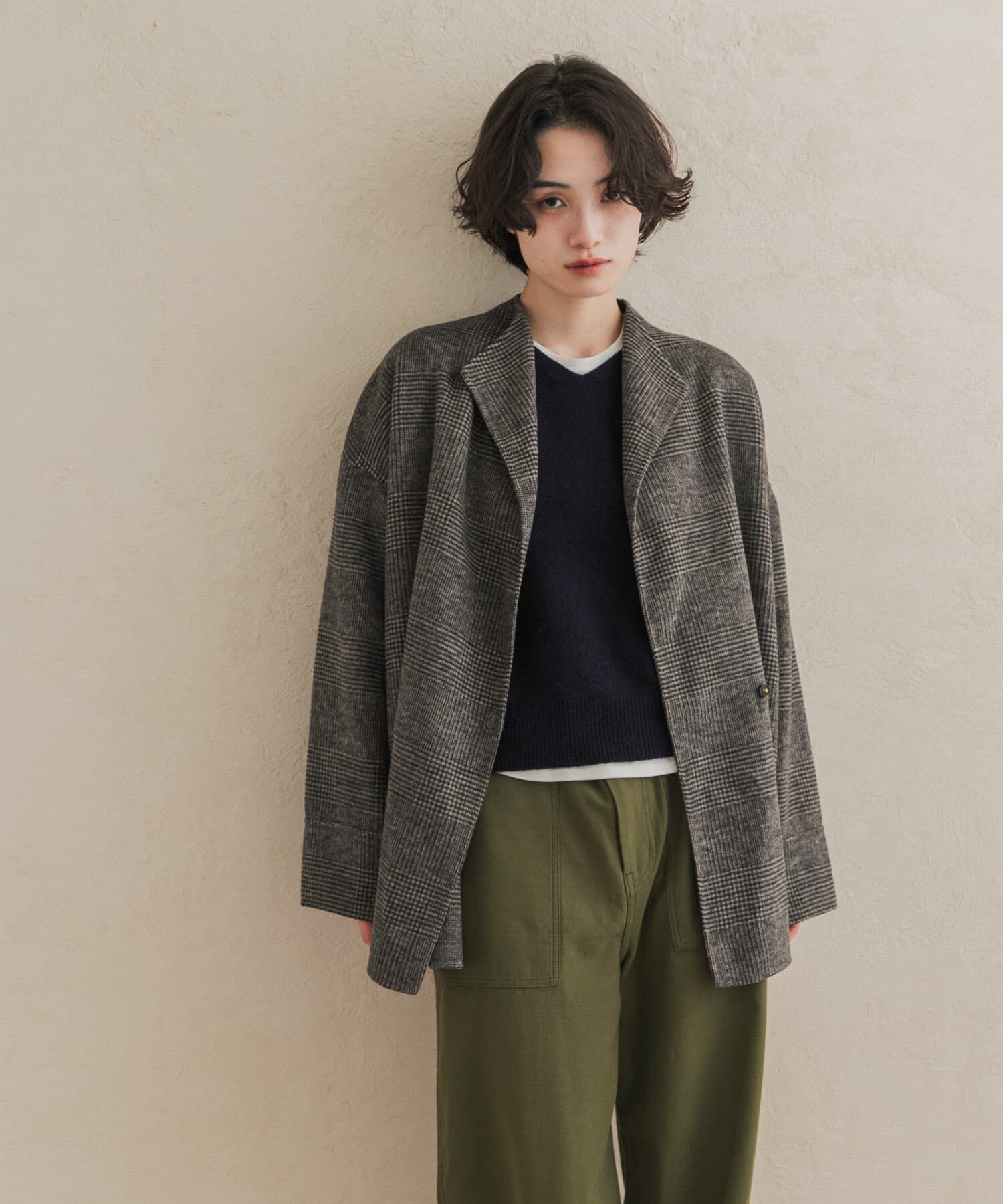 URBAN RESEARCH DOORS「ウールリバーミドルガウンコート 26AW」|ノーカラーコート|