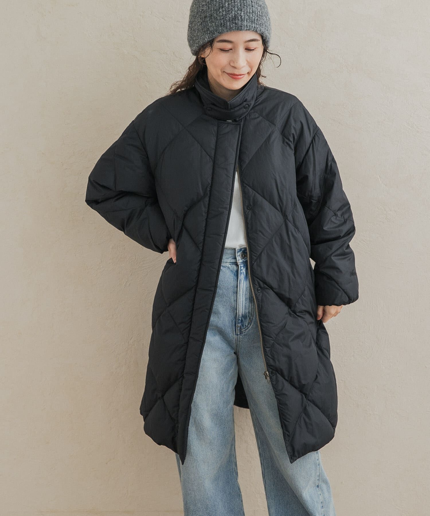 URBAN RESEARCH DOORS「『別注』NANGA&times;DOORS　QUILTED LONG COAT」|ノーカラーコート|