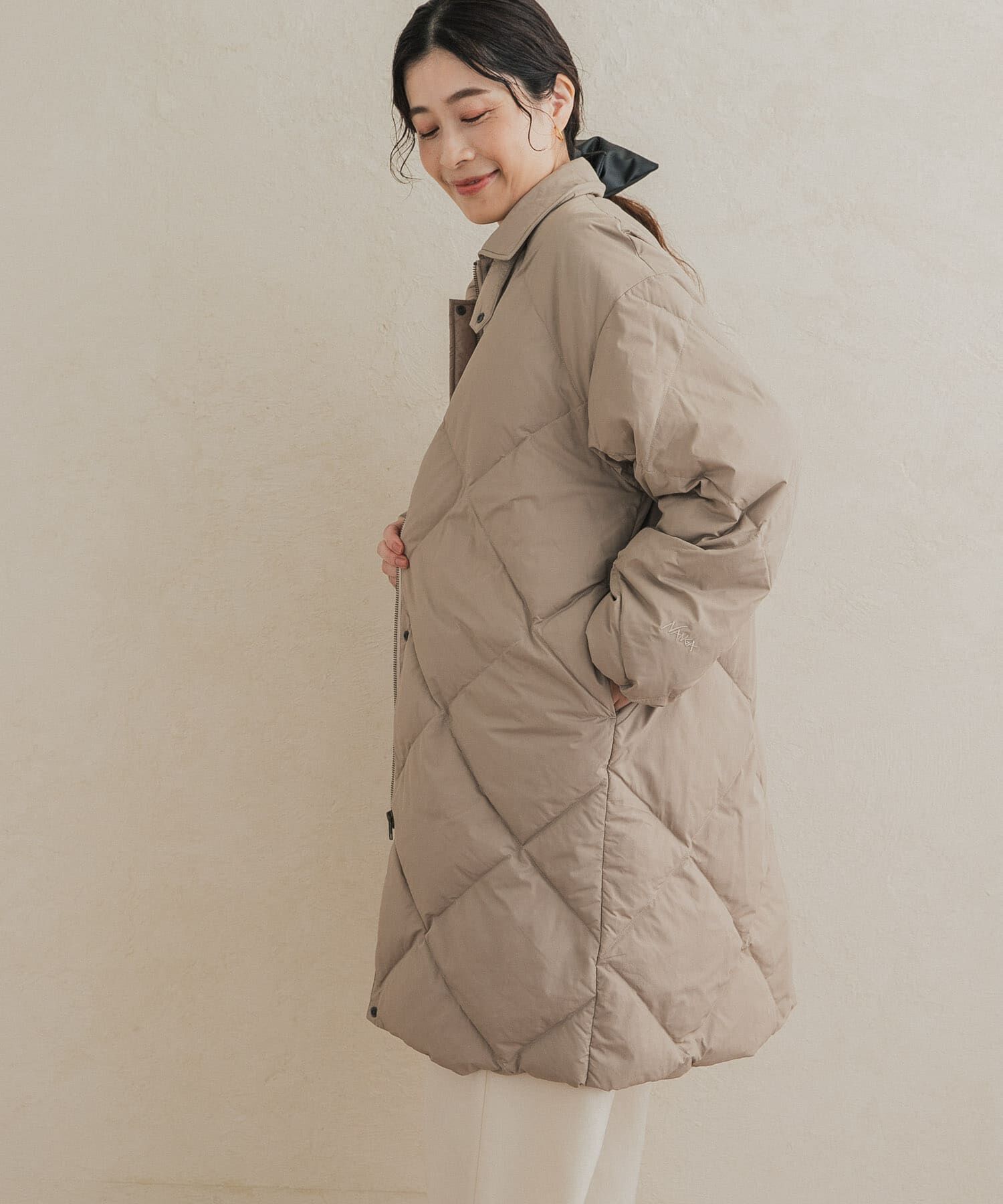 URBAN RESEARCH DOORS「『別注』NANGA&times;DOORS　QUILTED LONG COAT」|ノーカラーコート|