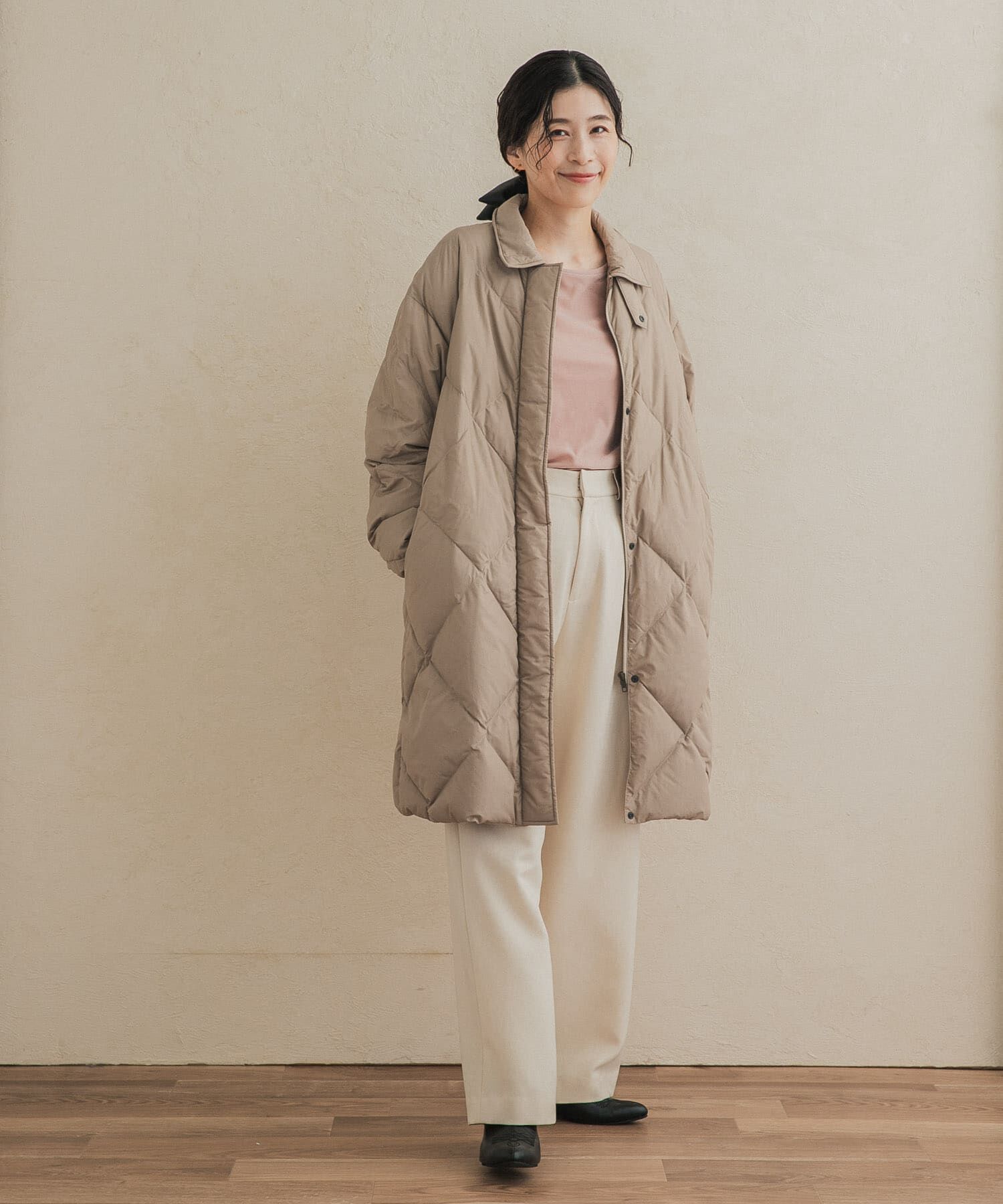URBAN RESEARCH DOORS「『別注』NANGA&times;DOORS　QUILTED LONG COAT」|ノーカラーコート|