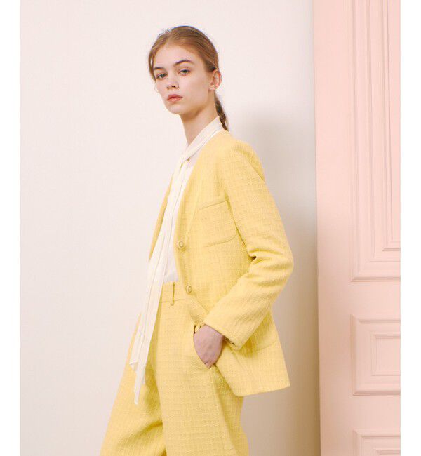 LOULOU WILLOUGHBY「【LOULOU WILLOUGHBY】スラブツイードロングジャケット」|その他|