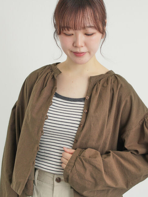 Samansa Mos2「テレコノースリ」|Tシャツ・カットソー|ブラック