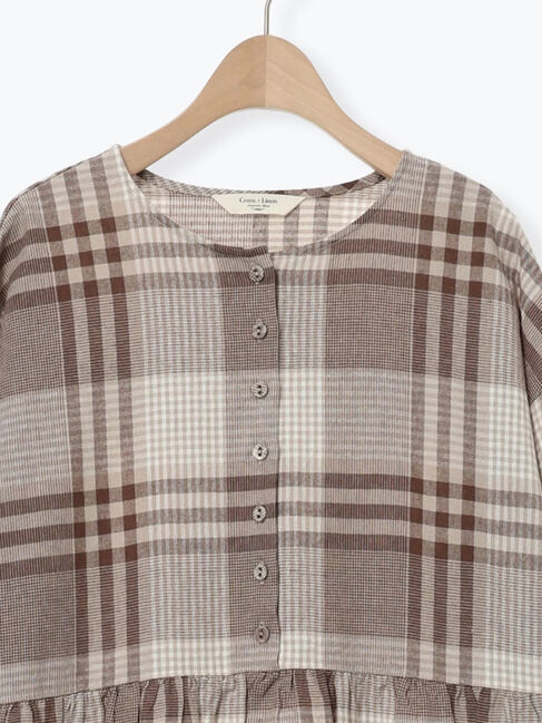 Samansa Mos2「【Cross&times;Linen】ギャザーワンピース」|ワンピース|