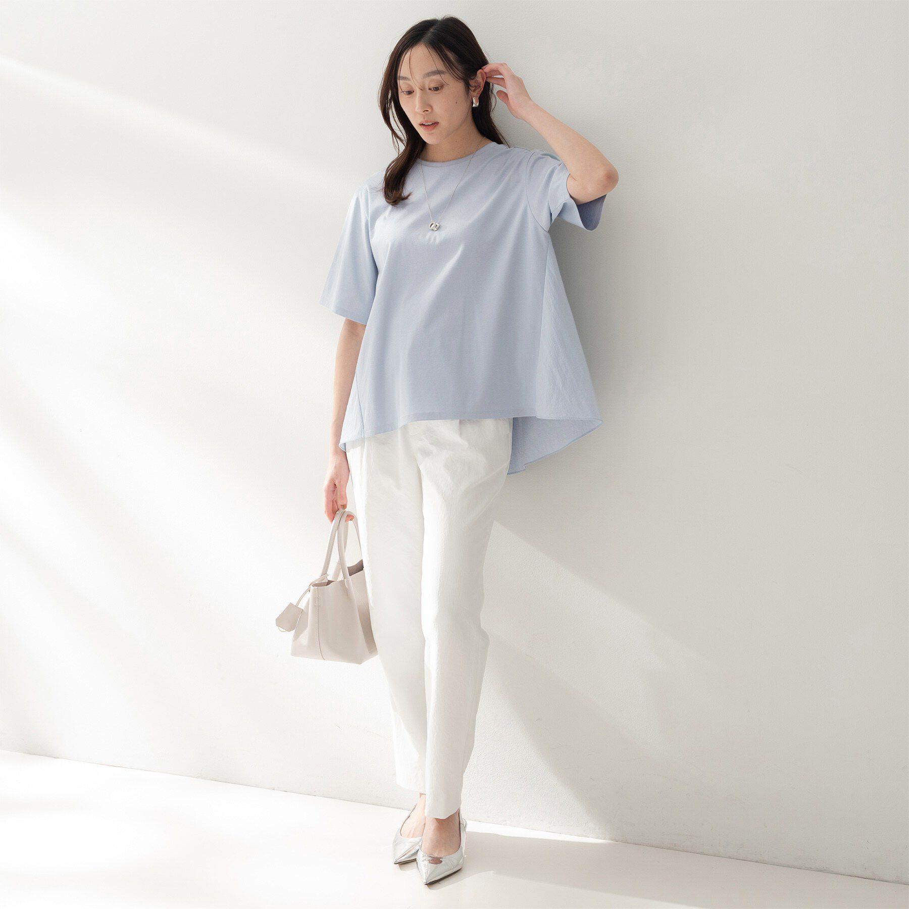 UNTITLED「【洗える/Tシャツ】異素材ドッキングプルオーバー」|Tシャツ・カットソー|