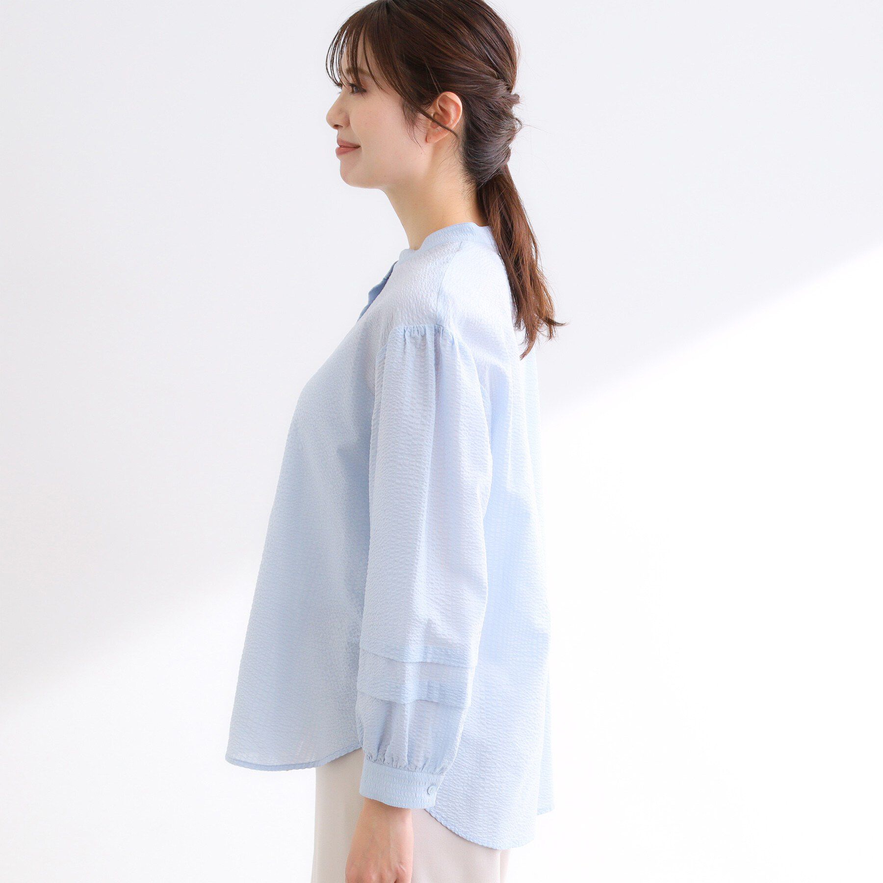 Reflect「【ゆったり着られる◎】バンドカラーシャツブラウス」|シャツ・ブラウス|