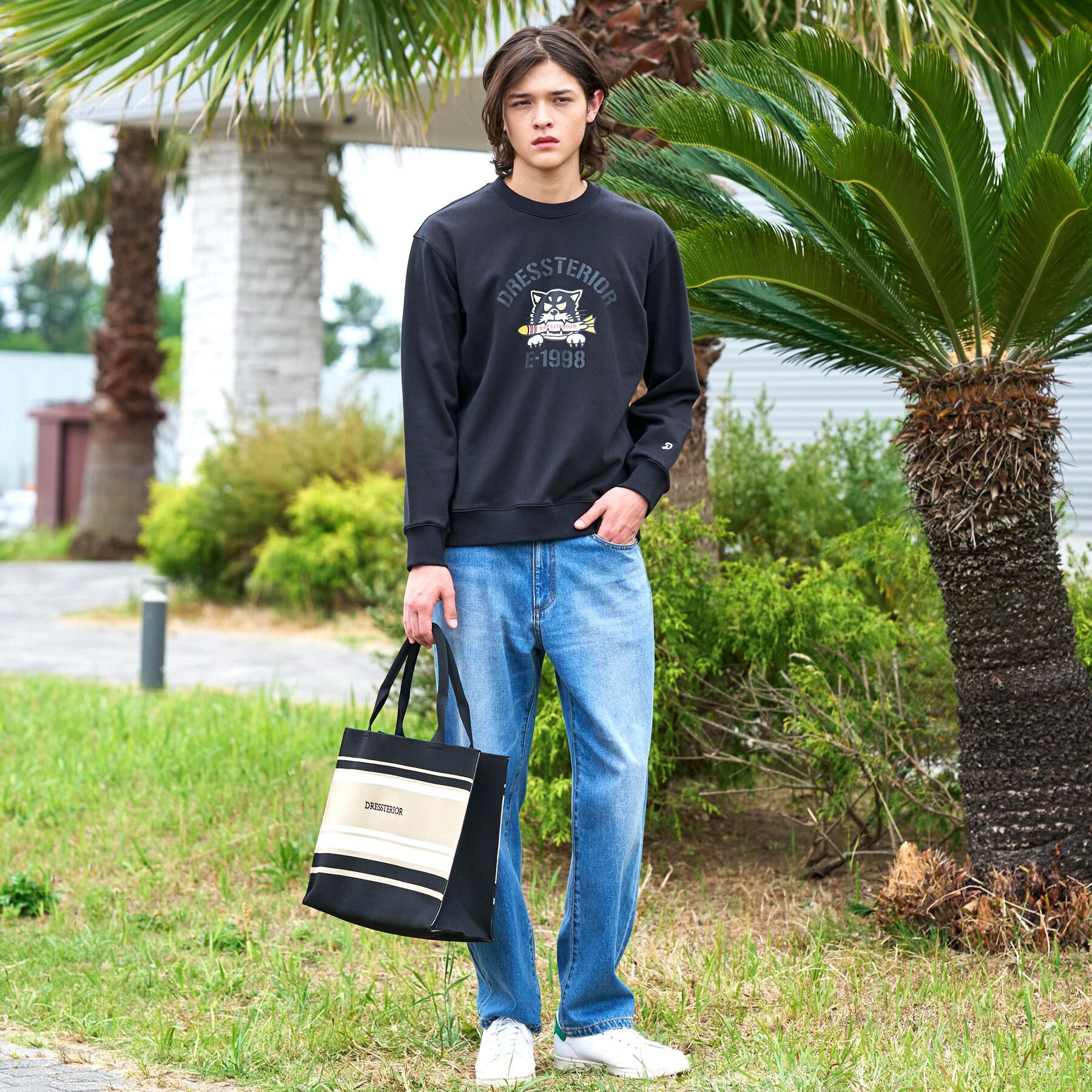 DRESSTERIOR「ミサイルキャット 裏起毛スウェットクルーネックTシャツ」|Tシャツ・カットソー|