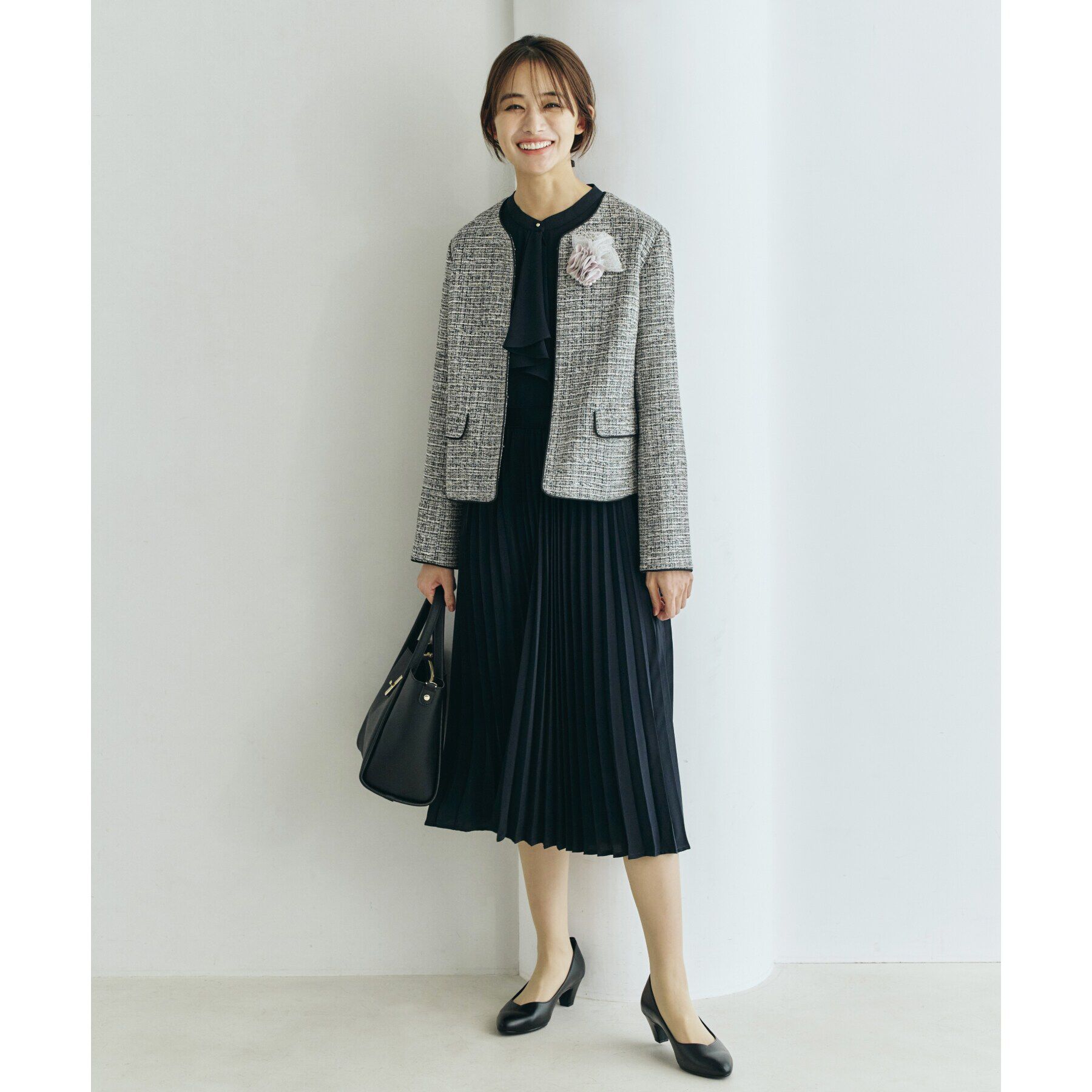 grove「【セレモニー】フラワーシフォンパール調コサージュ」|ブローチ・コサージュ|