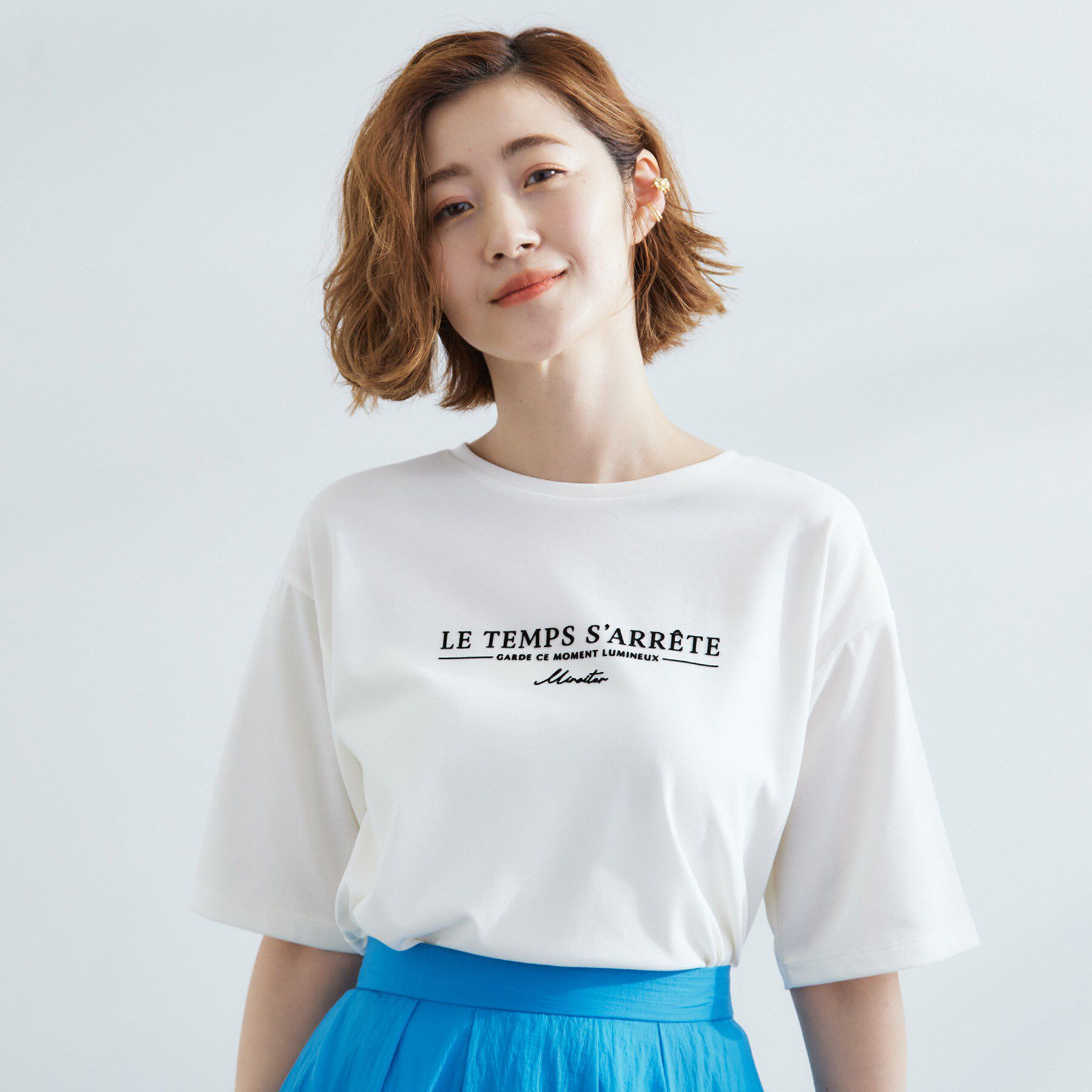 grove「【UVカット/二の腕カバー】ハーフスリーブロゴTシャツ」|Tシャツ・カットソー|
