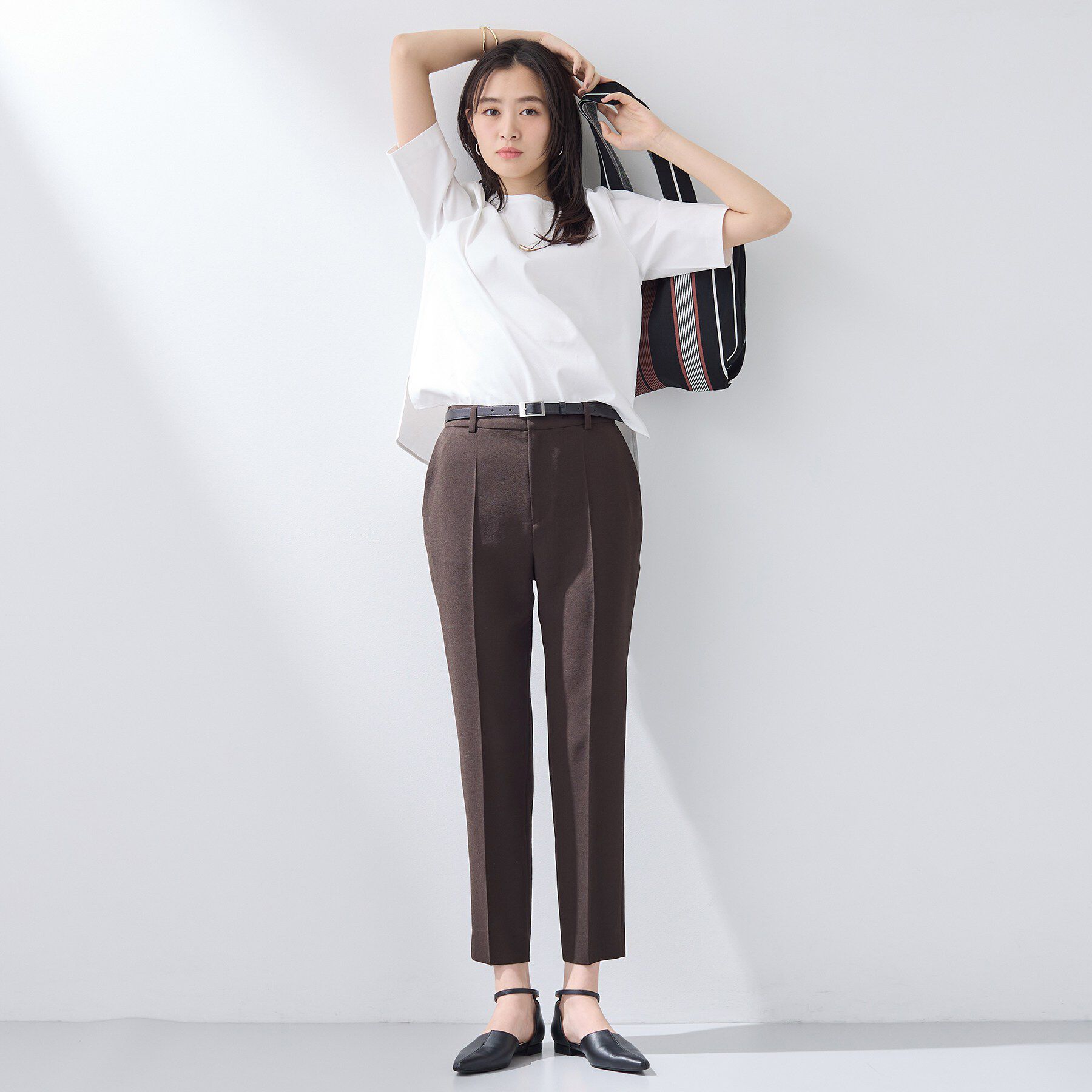 INDIVI「【抗菌防臭／消臭】上品光沢コットンTシャツ」|Tシャツ・カットソー|