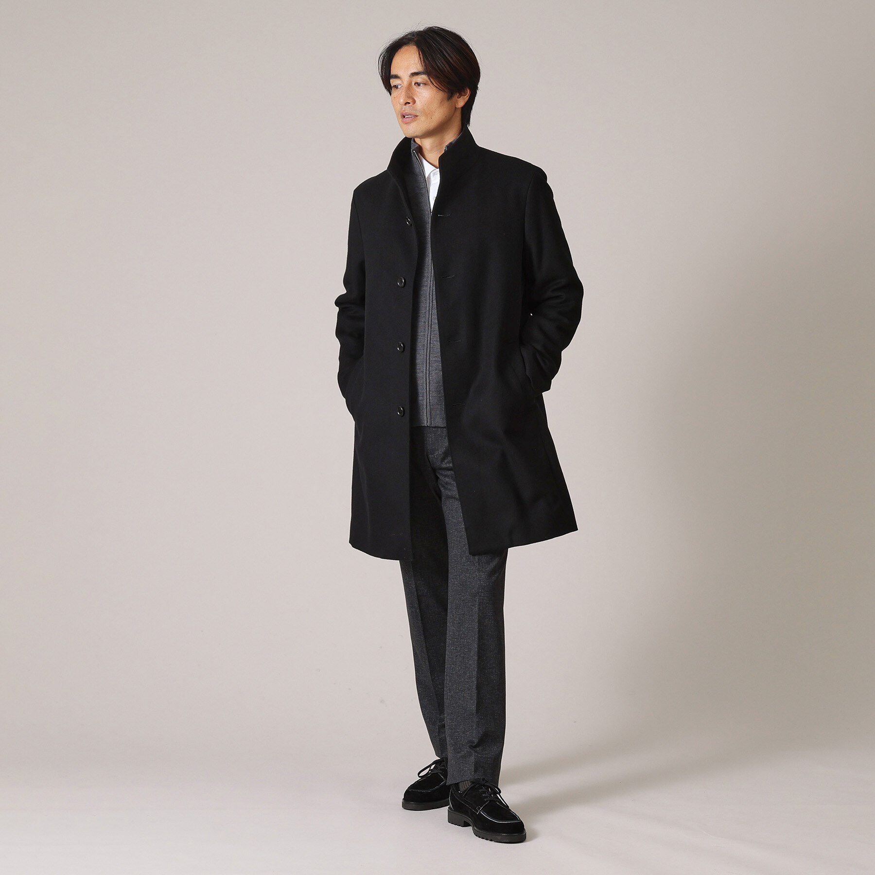 TAKEO KIKUCHI「【ウールカシミヤブレンド】ビーバー調 スタンドカラー コート」|その他|