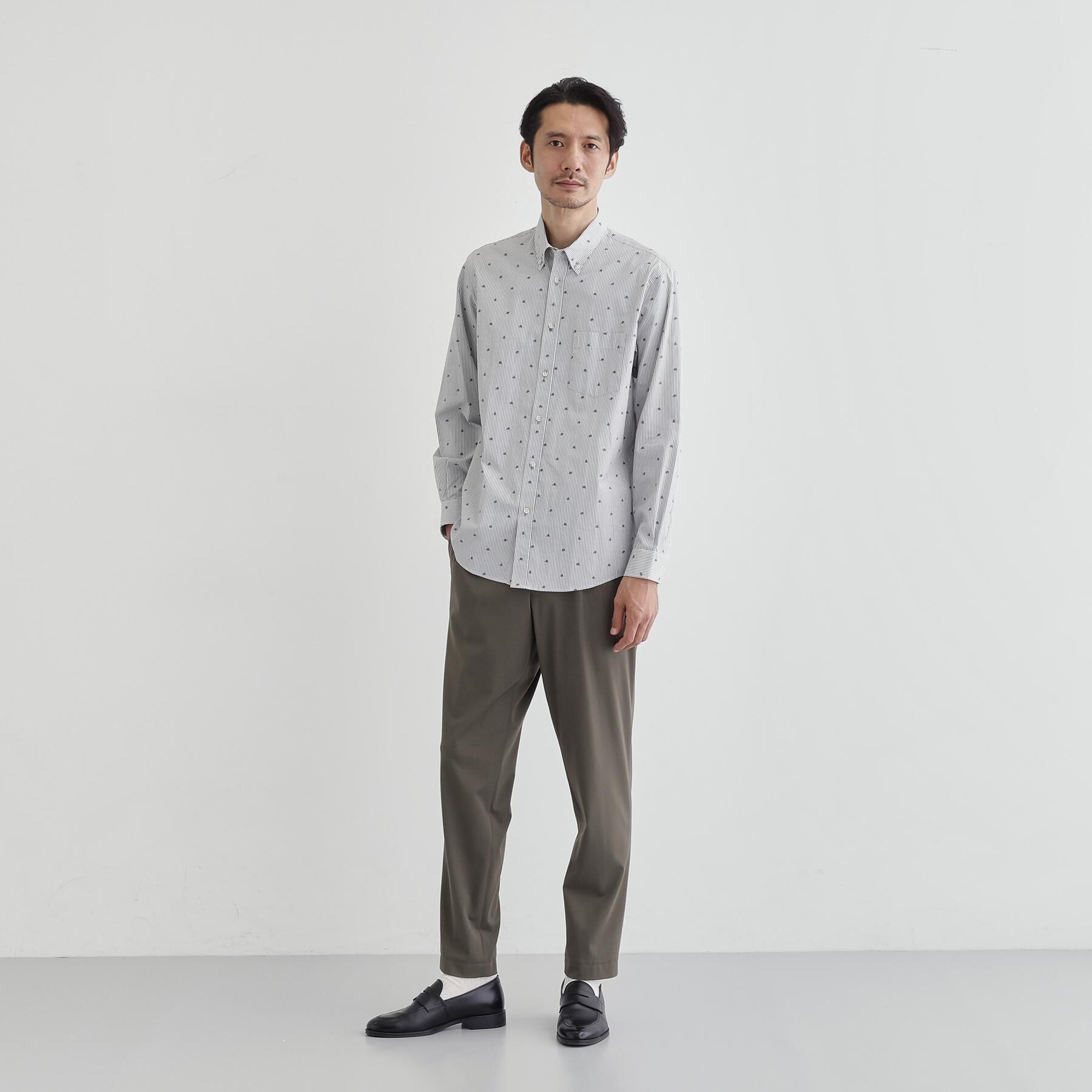 TAKEO KIKUCHI「ハットモチーフ ジャカード ストライプ シャツ」|シャツ・ブラウス|