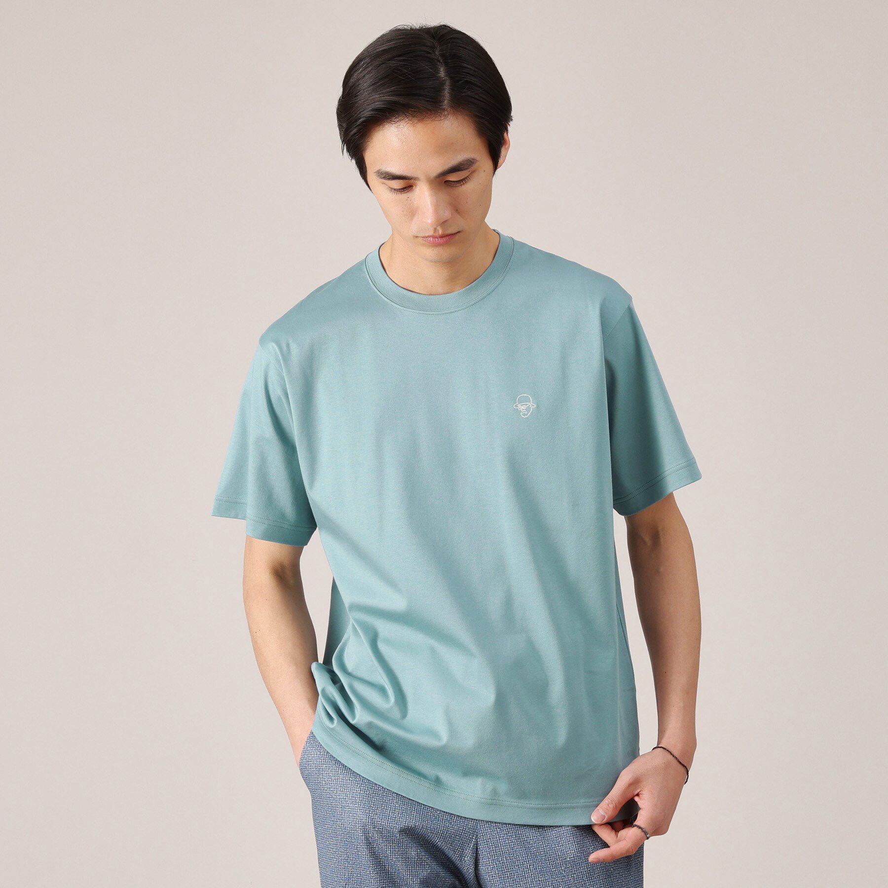 TAKEO KIKUCHI「ワンポイント カラー刺繍 Tシャツ」|Tシャツ・カットソー|