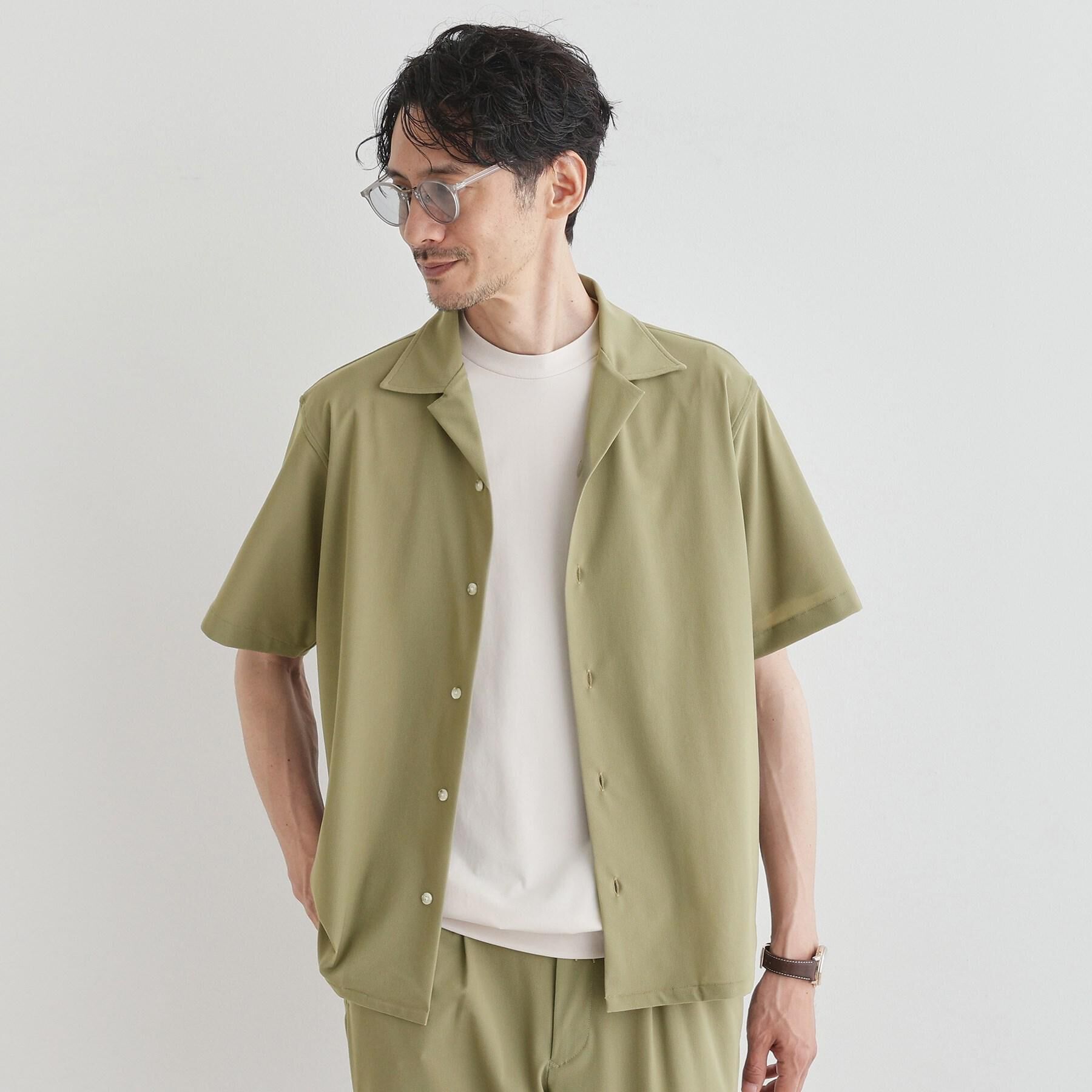 TAKEO KIKUCHI「【COOL CITY WEAR】エアートール オープンカラーシャツ /接触冷感・通気性」|シャツ・ブラウス|