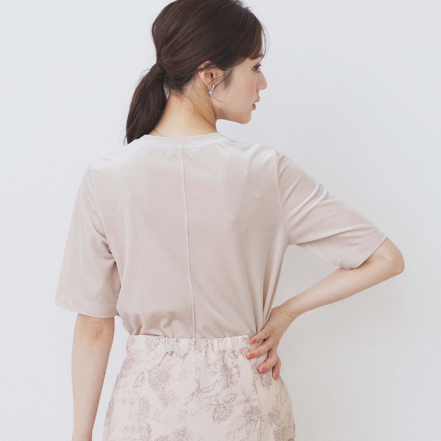 index「《andGIRL掲載》ベロアボクシーTシャツ【洗濯機洗い可】」|Tシャツ・カットソー|