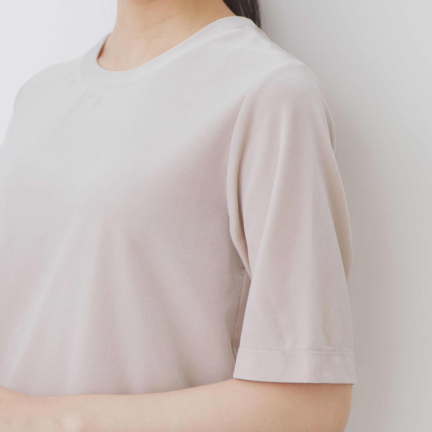 index「《andGIRL掲載》ベロアボクシーTシャツ【洗濯機洗い可】」|Tシャツ・カットソー|