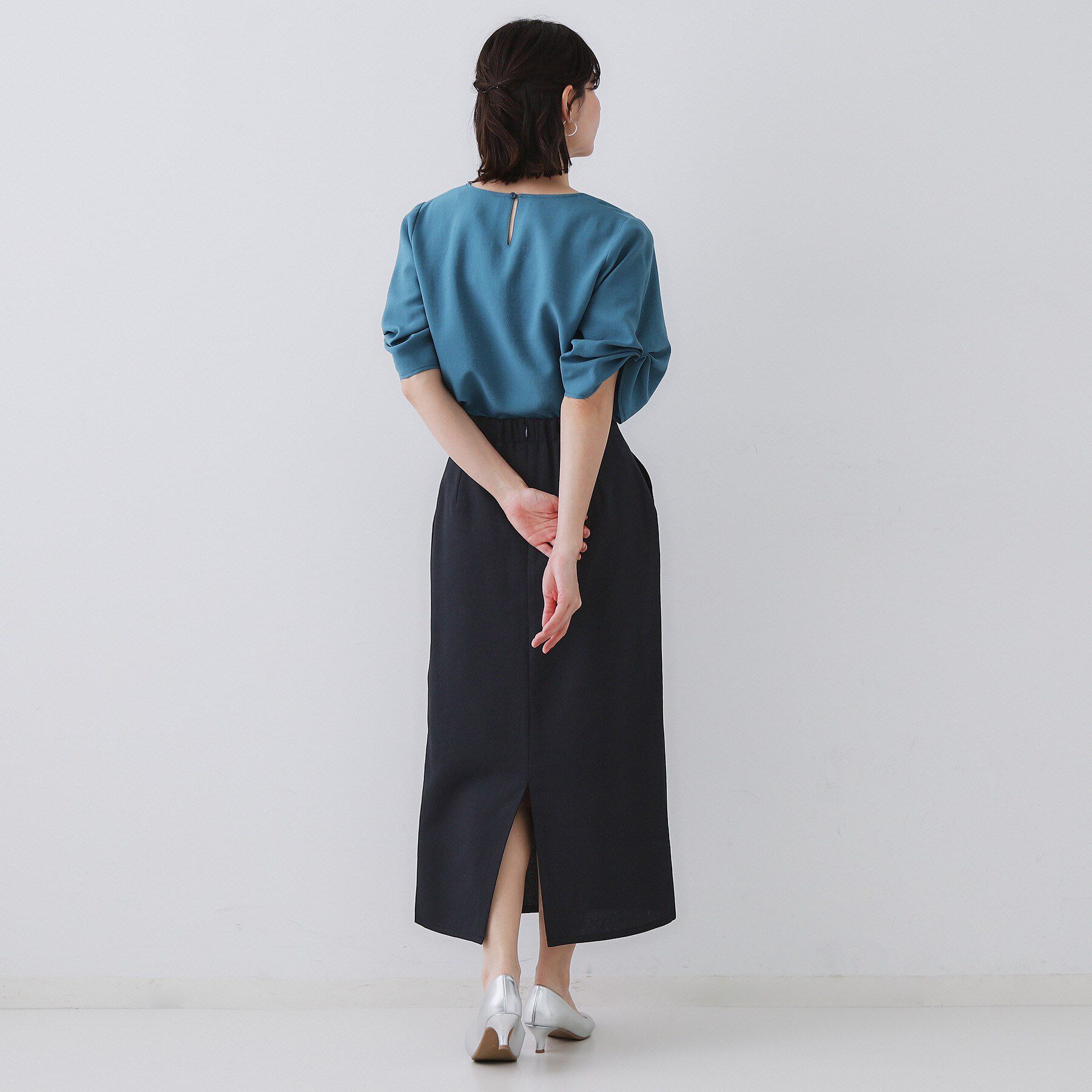 OPAQUE.CLIP「《美人百花掲載》ストレッチリネンライクタイトスカート【洗濯機洗い可】」|スカート|
