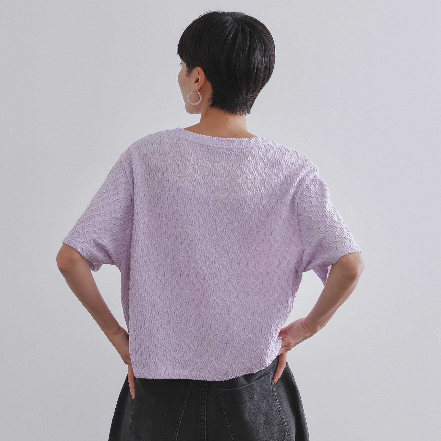 OPAQUE.CLIP「ふくれジャカードトップス【洗濯機洗い可】」|Tシャツ・カットソー|
