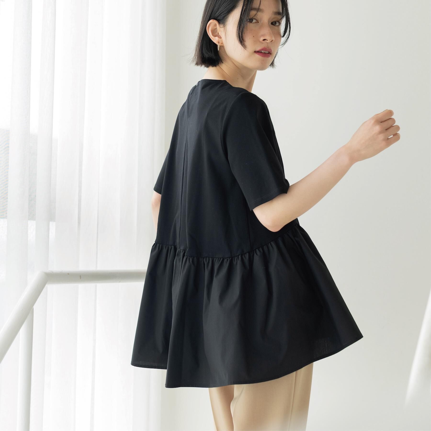 OPAQUE.CLIP「ペプラムドッキングカットソー【洗濯機OK】」|Tシャツ・カットソー|