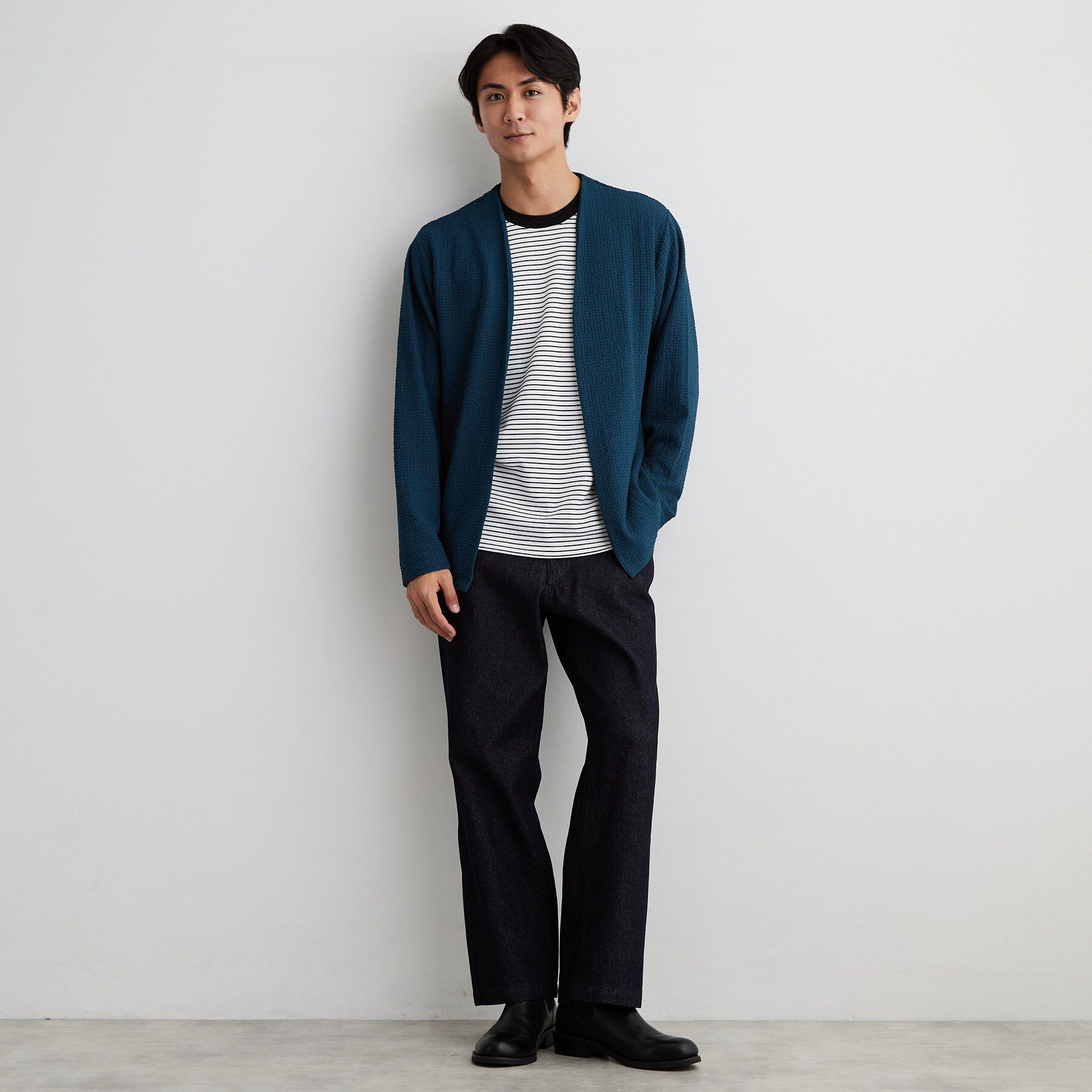 THE SHOP TK「【2点セット／洗濯機OK】長袖カーディガン+半袖Tシャツ」|カーディガン|
