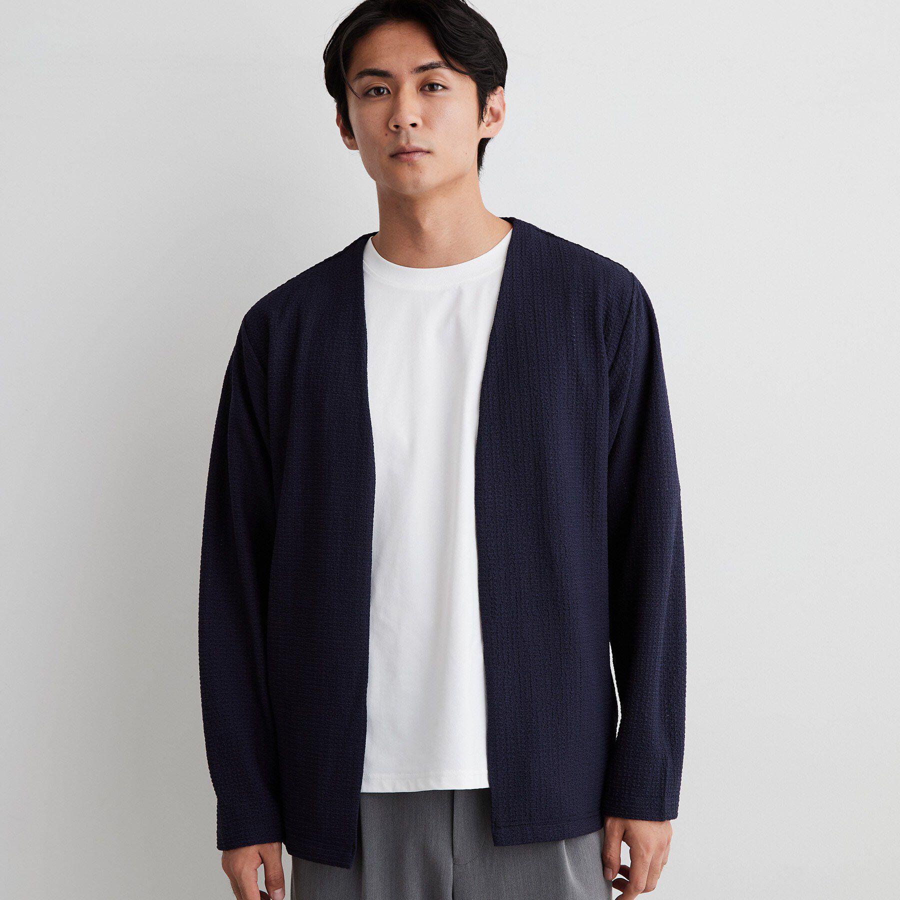 THE SHOP TK「【2点セット／洗濯機OK】長袖カーディガン+半袖Tシャツ」|カーディガン|