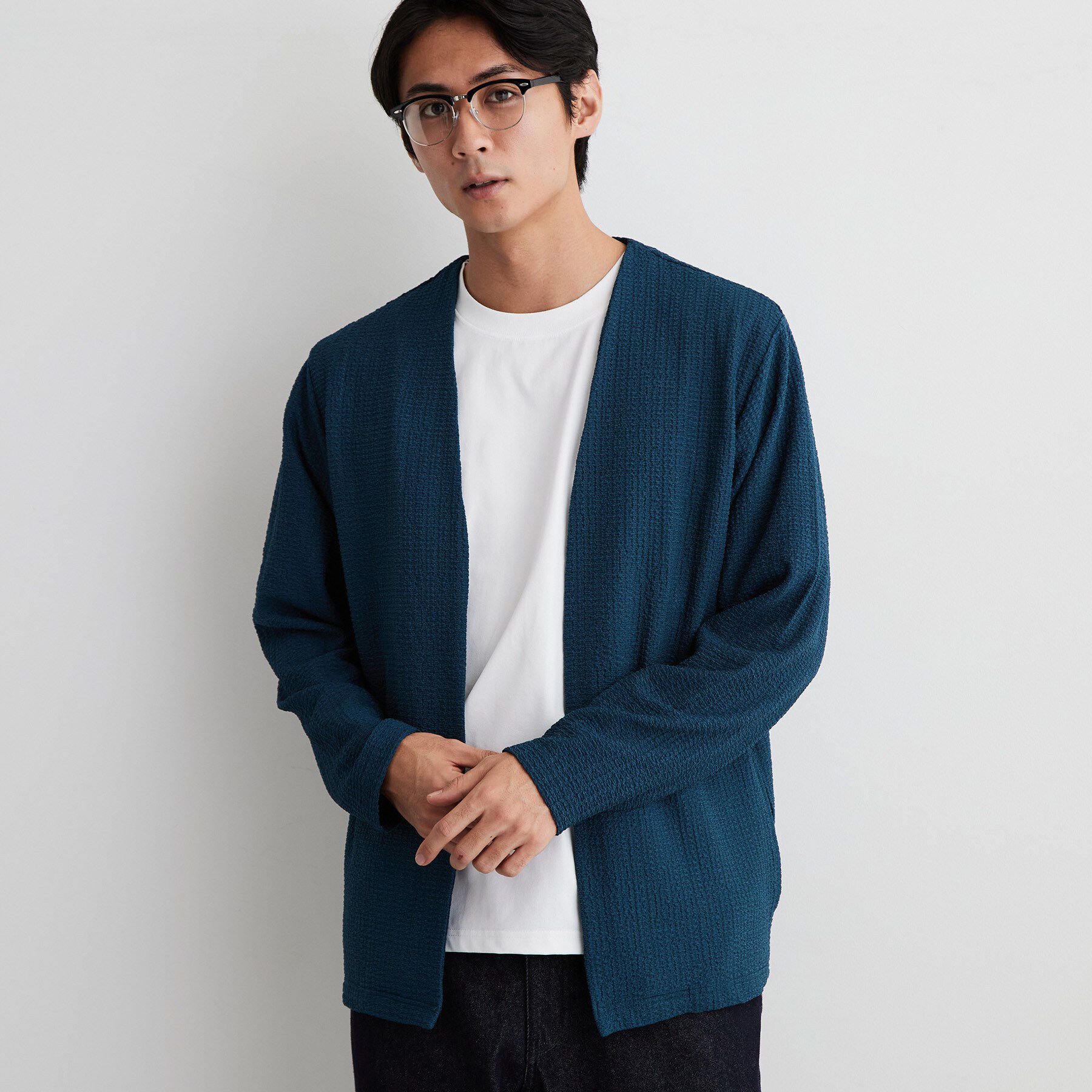 THE SHOP TK「【2点セット／洗濯機OK】長袖カーディガン+半袖Tシャツ」|カーディガン|