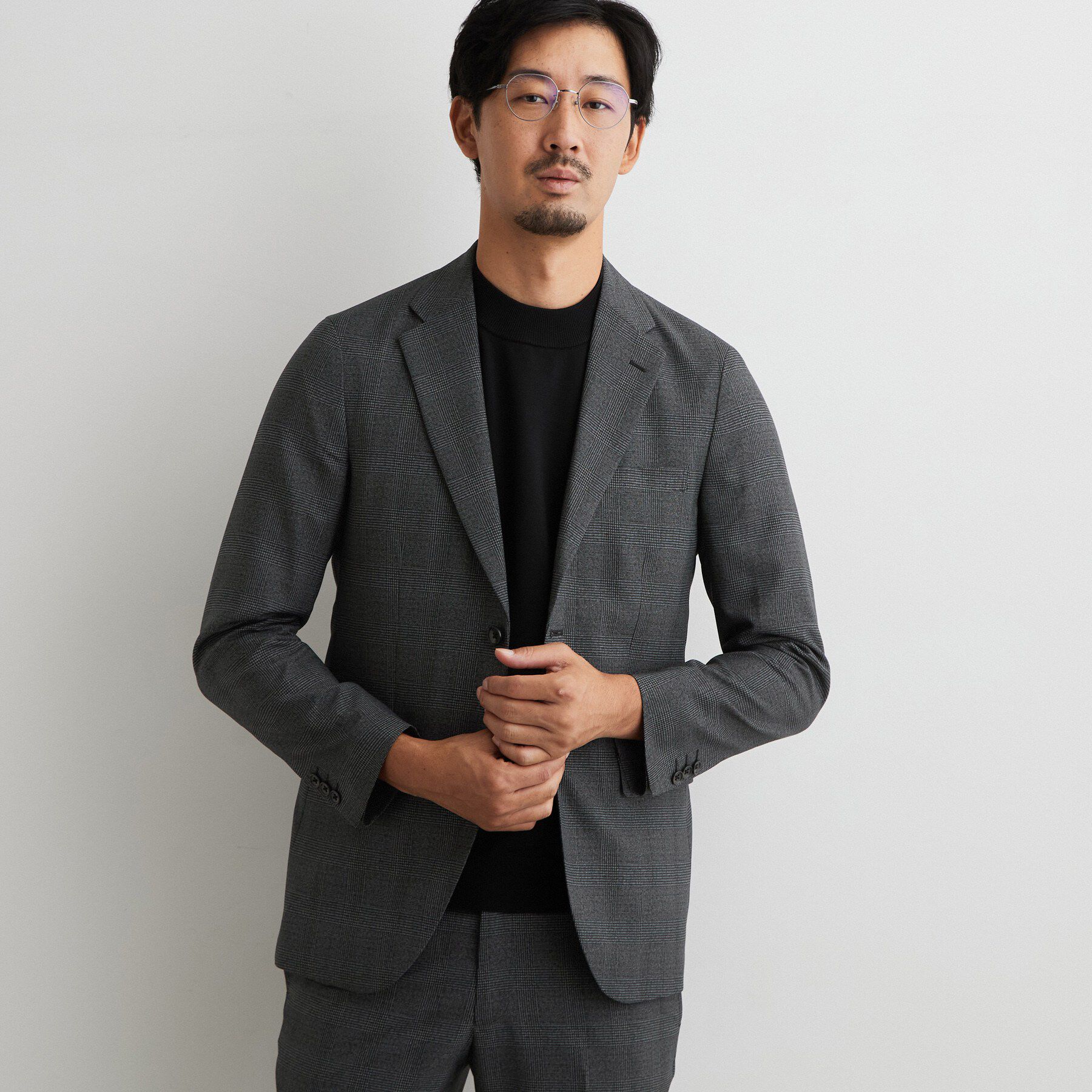 THE SHOP TK「【洗濯機OK/セットアップ可】AVANTグレンチェック ジャケット」|テーラードジャケット|チャコールグレー(2