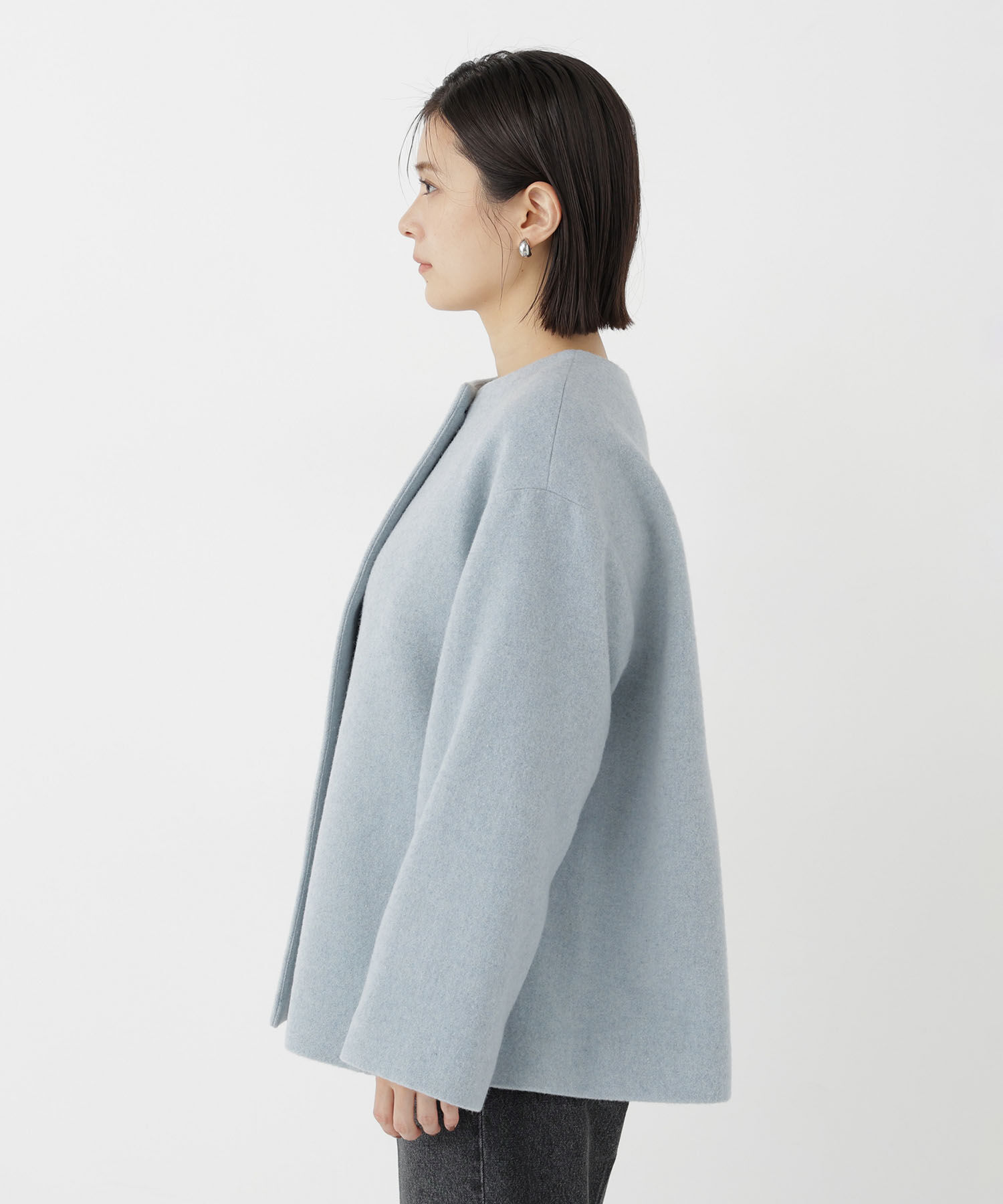  「＜EC限定カラー：イエロー＞カシミヤブレンドハーフコート 26AW」|ブルゾン・スタジャン|
