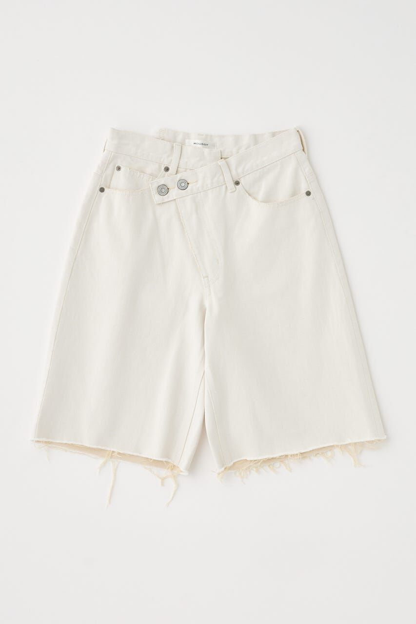 MOUSSY「CROSS WAIST ハーフパンツ」|デニム|