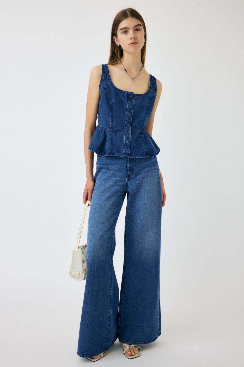 MOUSSY「SQUARE NECK デニム ビスチェ」|シャツ・ブラウス|