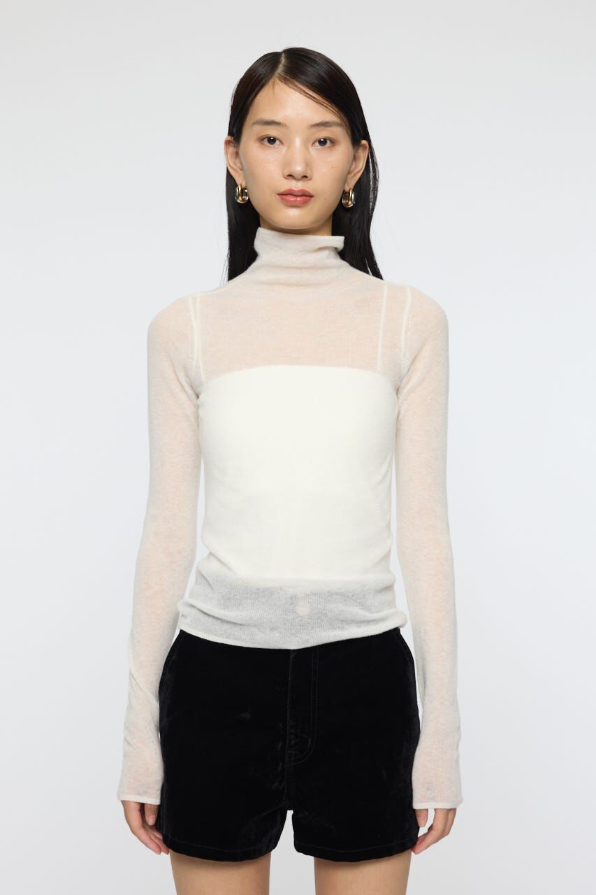 MOUSSY「SHEER TURTLE NECK ニットトップス」|ニット・セーター|
