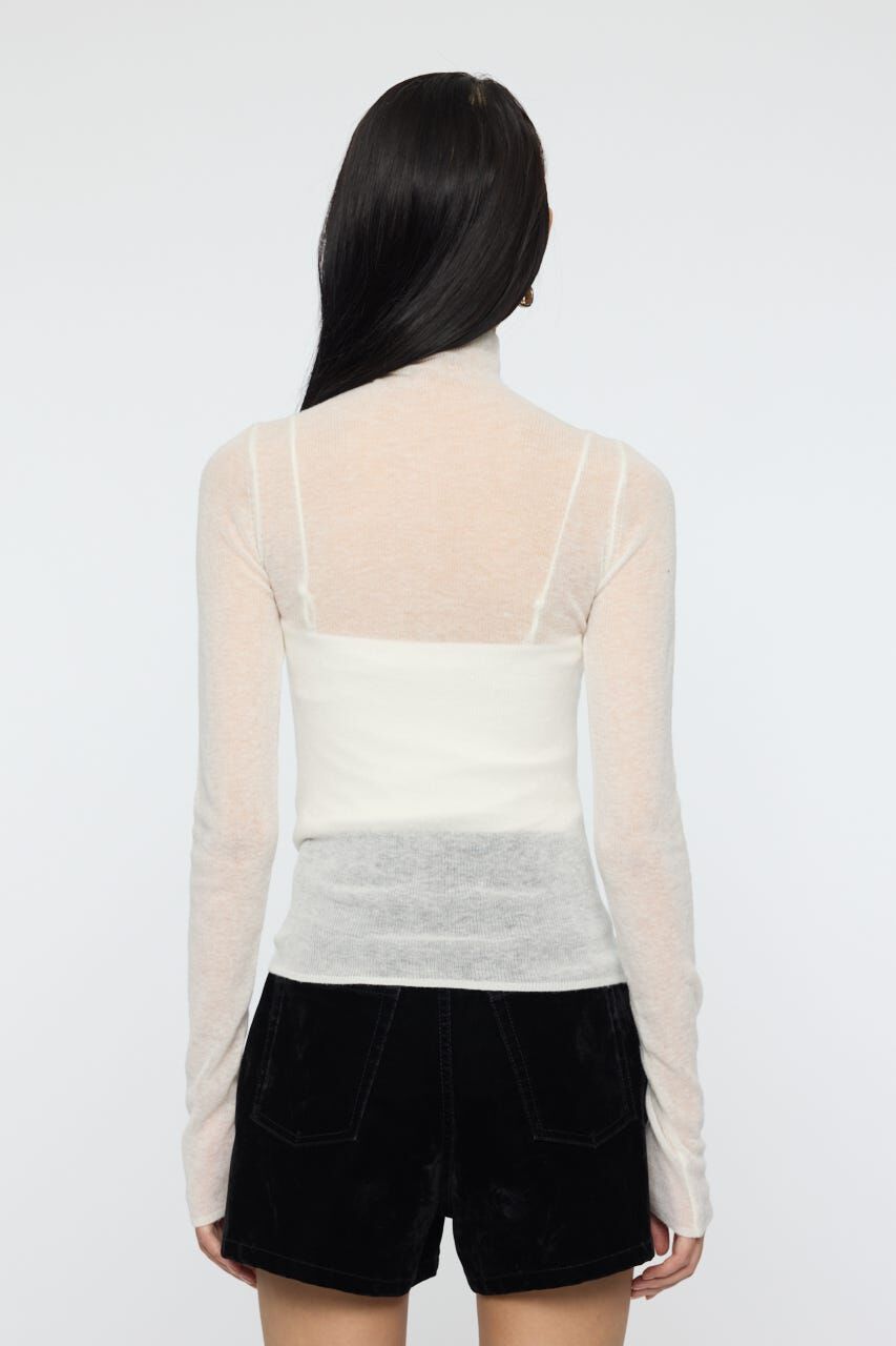 MOUSSY「SHEER TURTLE NECK ニットトップス」|ニット・セーター|