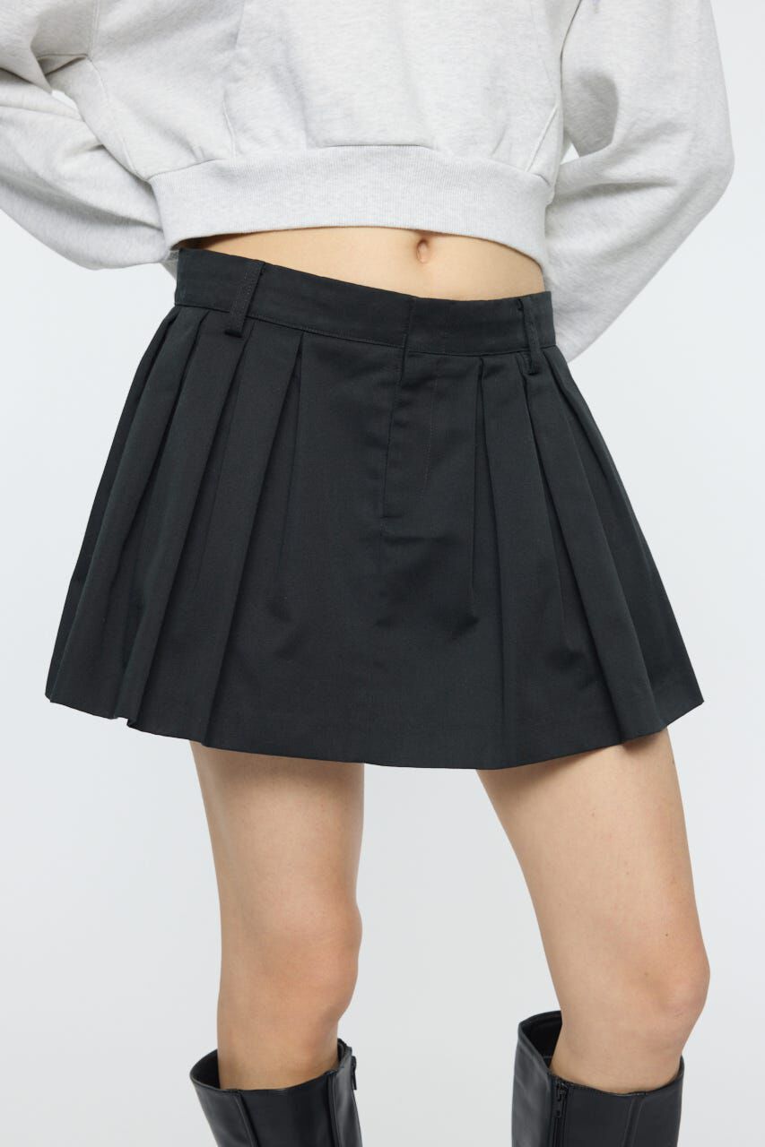 MOUSSY「BOX TUCK ミニスカート」|スカート|BLK