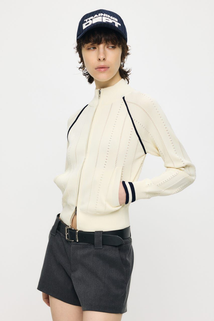 MOUSSY「MIX PATTERN KNIT TRACK トップス」|ニット・セーター|