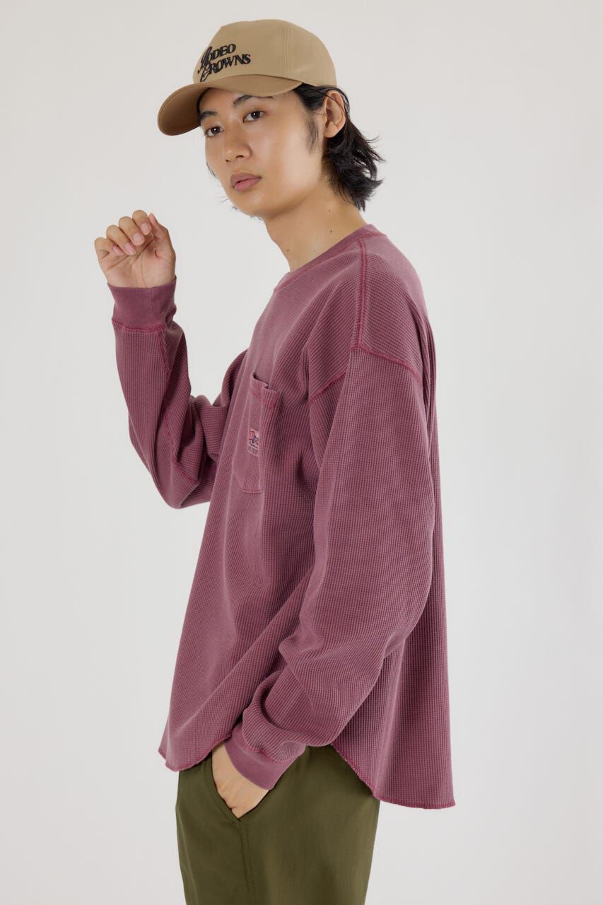 RODEO CROWNS「ピグメントワッフルトップス」|Tシャツ・カットソー|