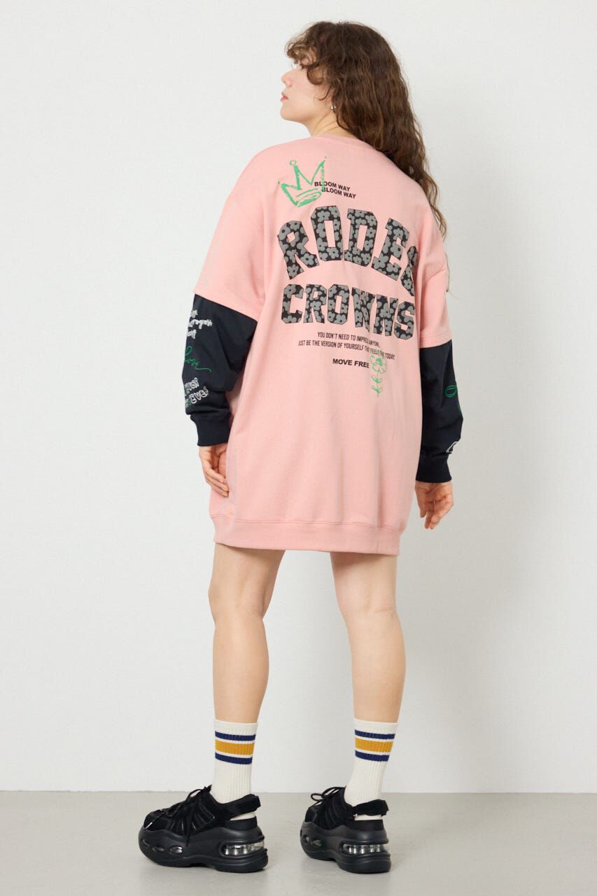 RODEO CROWNS「フェイクレイヤードフラワーロゴワンピース」|ワンピース|