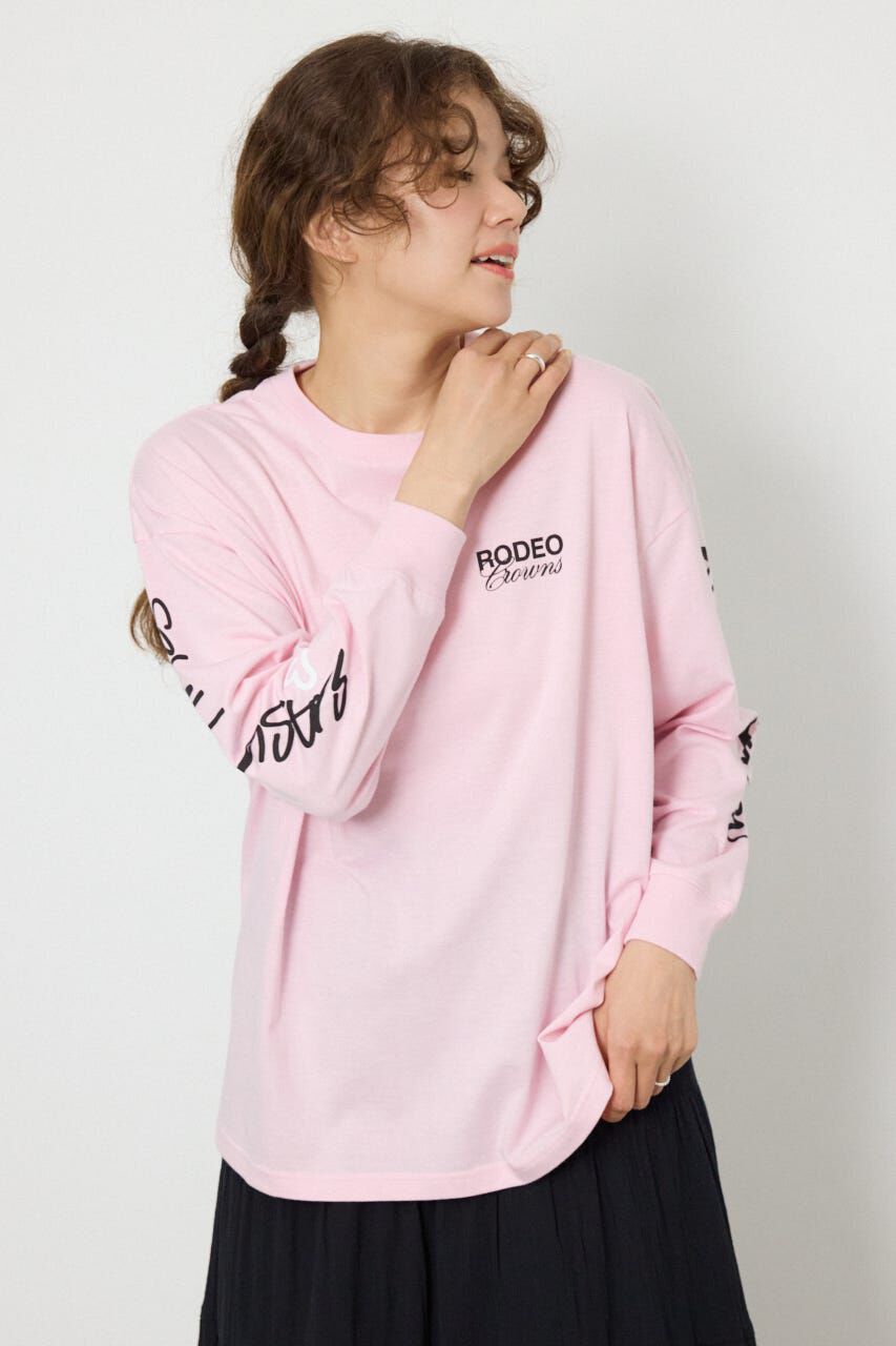 RODEO CROWNS「パッチデザインロングスリーブ Tシャツ」|Tシャツ・カットソー|L/PNK1
