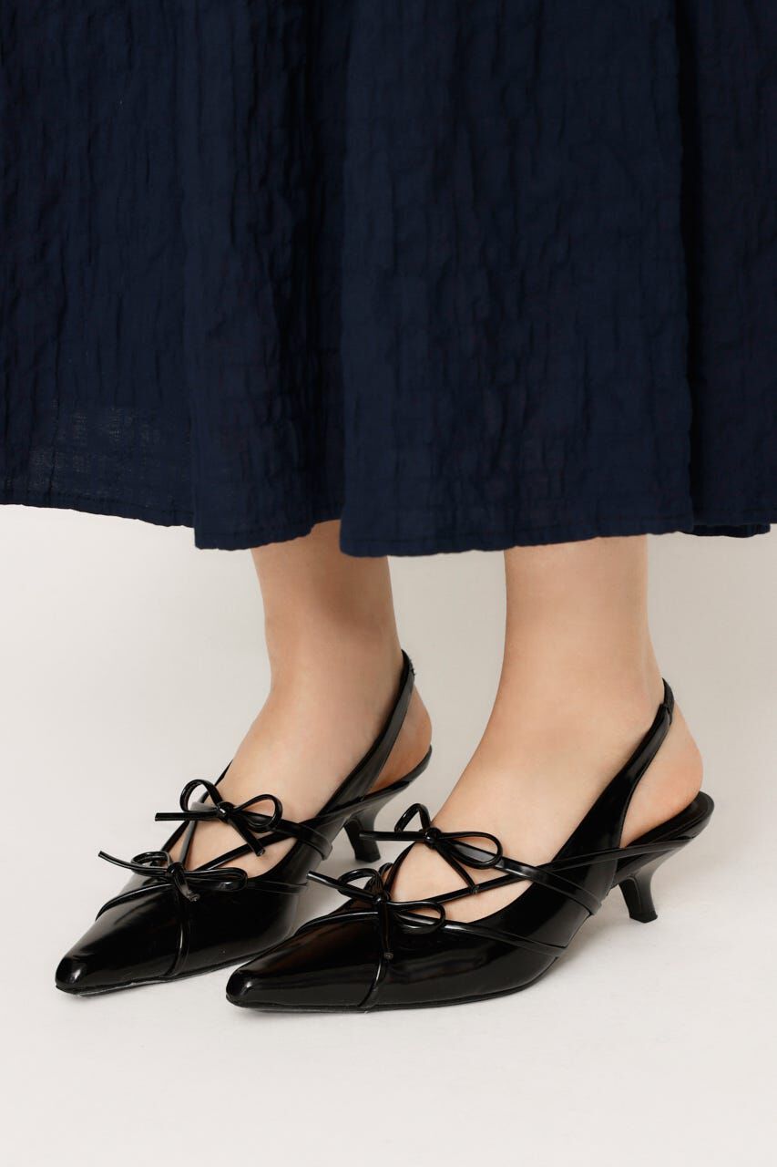 SLY「SLING BACK RIBBON ミュール」|サンダル|BLK