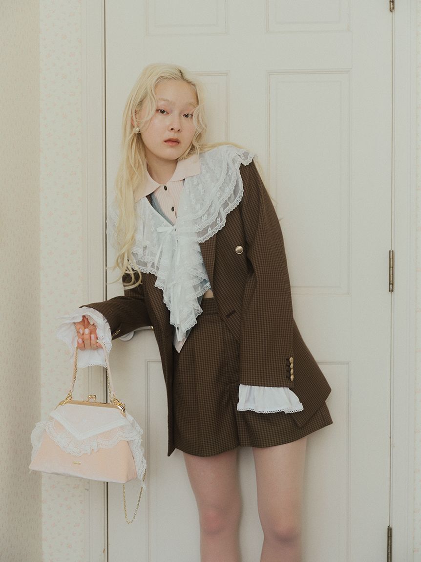 FURFUR「【WEB限定カラー】レーストリムがま口バッグ」|ショルダー・メッセンジャー|