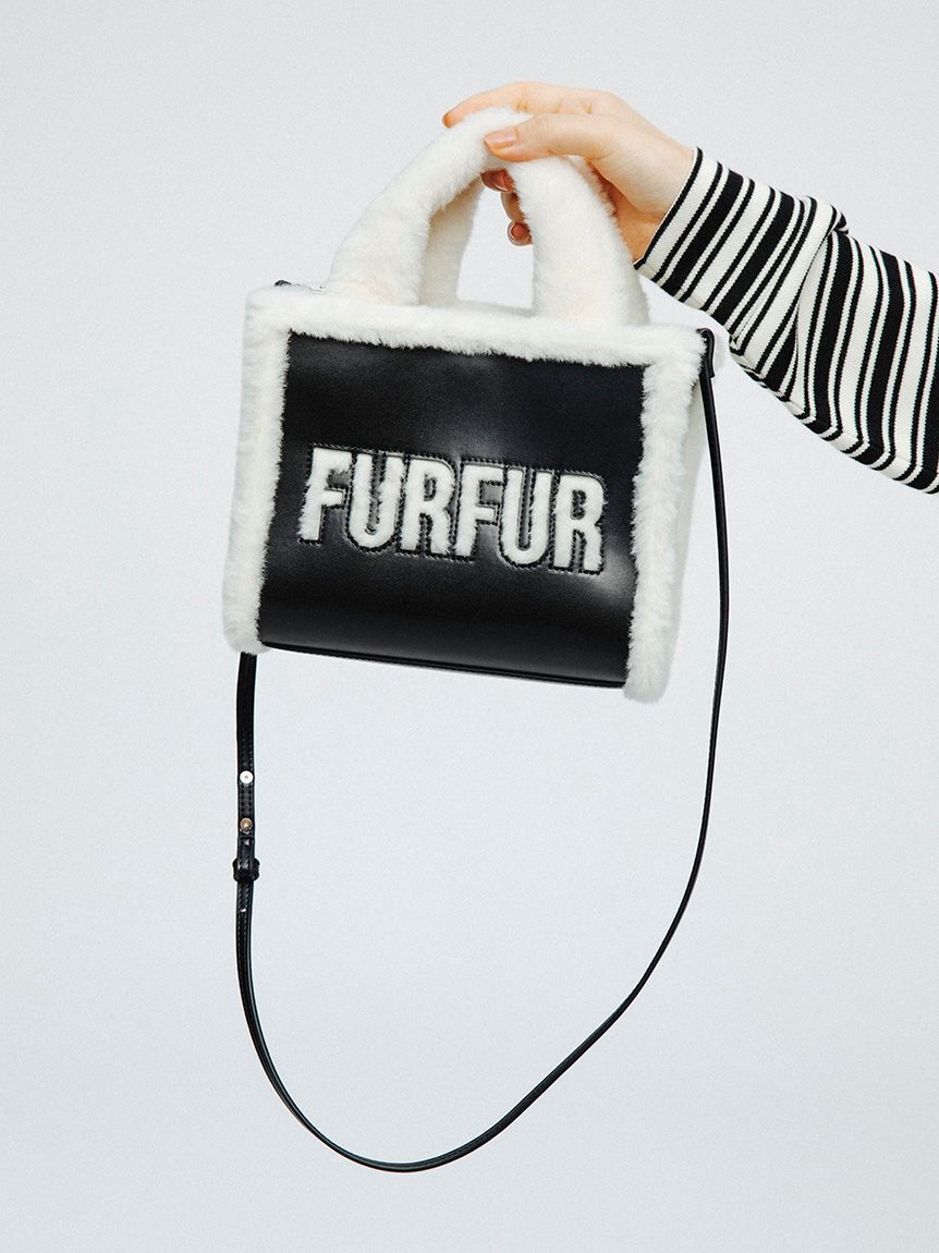 FURFUR「【WEB・一部店舗限定カラー】ムートンロゴトートバッグ」|トートバッグ|BLK